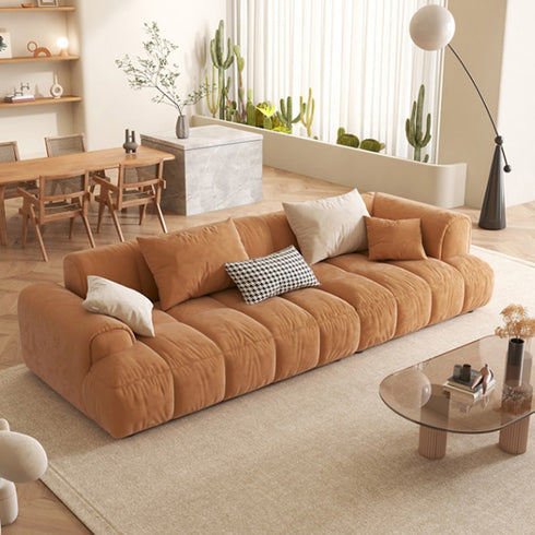 Julia Suede  Fabric Soft Sofa Modern 3-Seater Couch